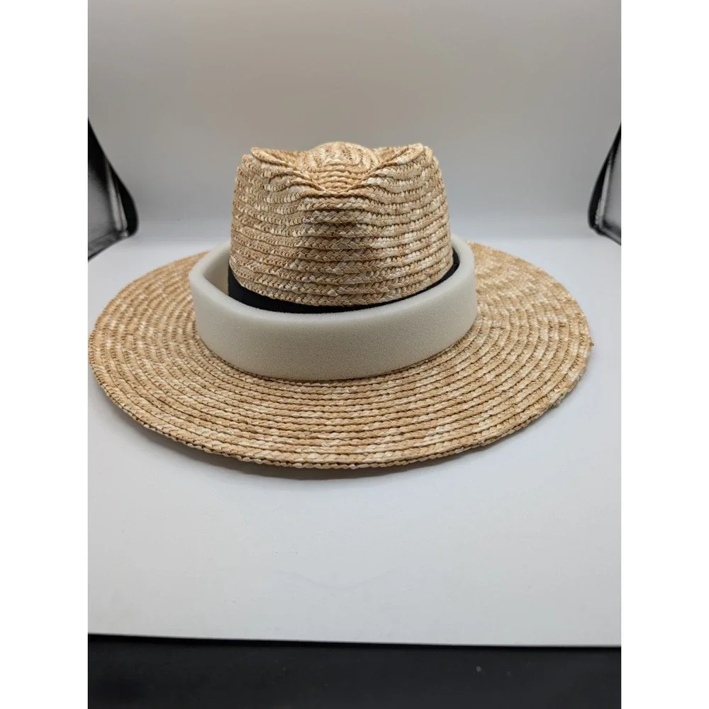 Brixton Joanna Women's Straw Hat XS Honey Wide Brim Fedora UPF 50+ NWT